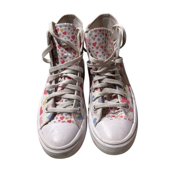 Converse Chuck Taylor All Star High Top Sneakers Kids 5.5 Heart Print Canvas - Picture 9 of 11